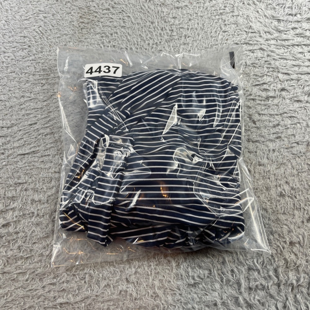 GapBody Navy Blue White Striped Ruched Halter One Piece Swimsuit Large - Picture 9 of 9
